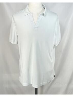 Club Room 1/4 Button Polo Shirt White Mens Large